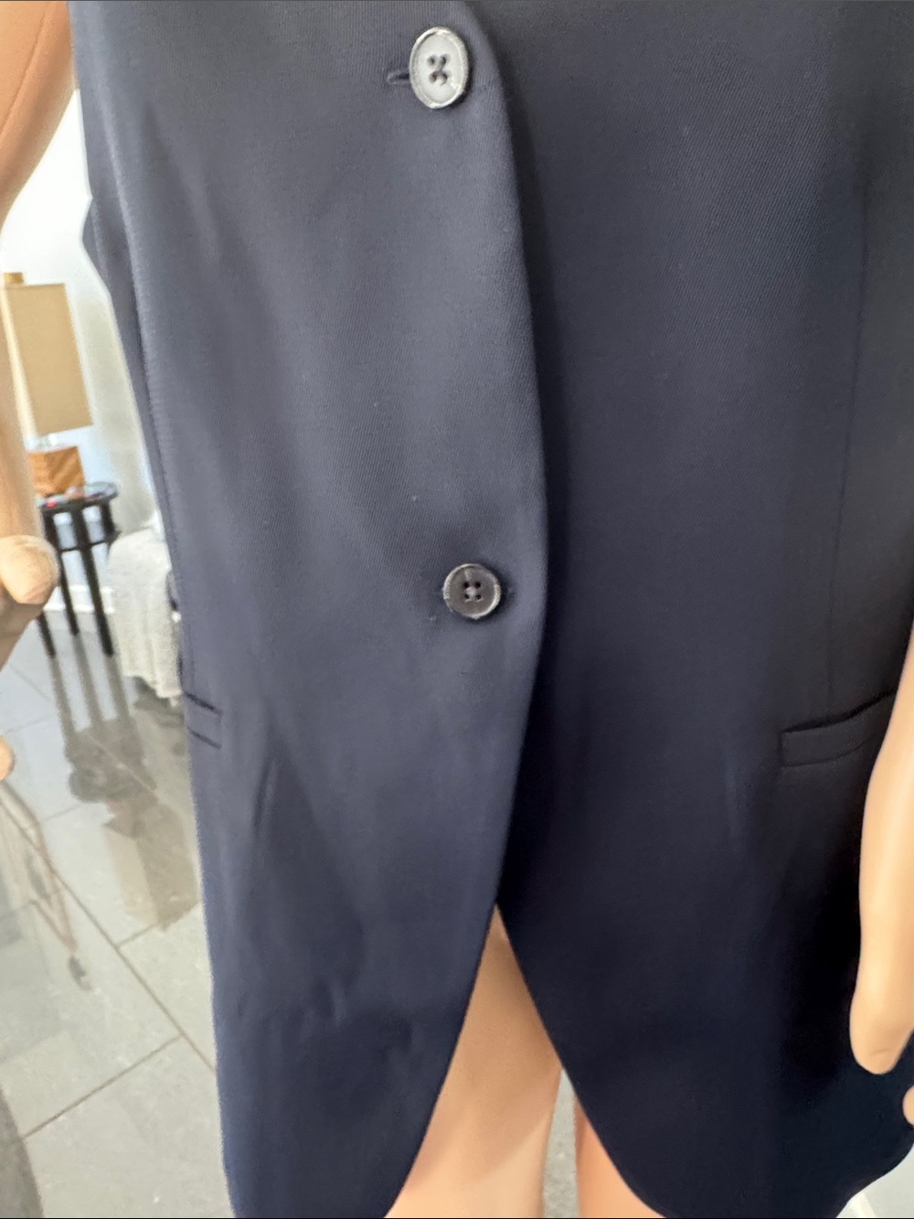 NWT Sleeveless Navy Button Vest - Picture 3 of 8
